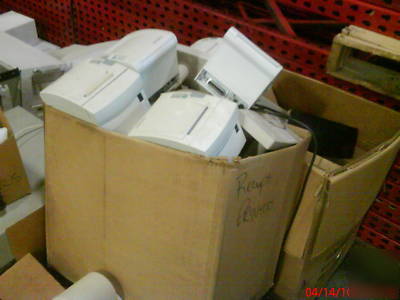 Pallets of cash drawers, receipt printers, pole dsplys