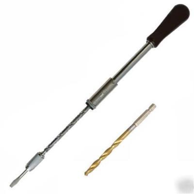 Pump action yankee spiral drill driver + drills & bits