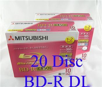 Verbatim mitsubishi bd-r dl 2X 50GB bd r 20PACK repack