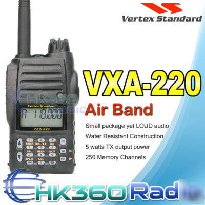 Vertex standard vxa-220 pro vi air band handheld radio