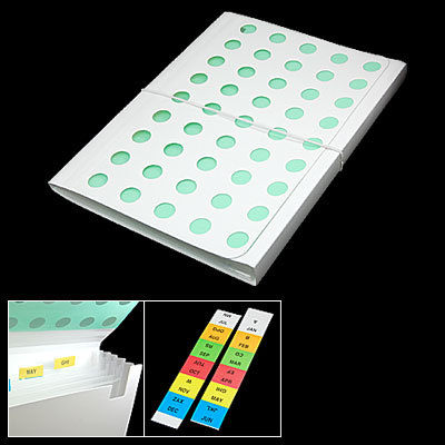 White grn plastic large document file holder organizer