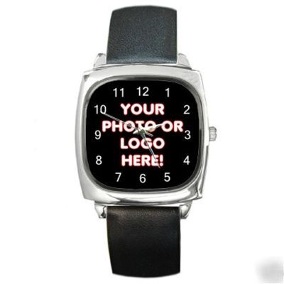 Your photo or logo custom square metal watch