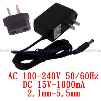 Ac/dc power adapter converter ac 100-240V to dc 15V 1A