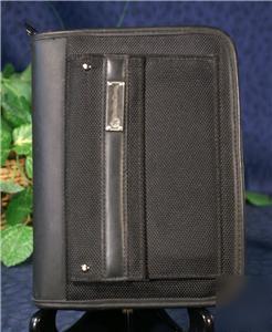 Black nylon & leather franklin covey planner binder