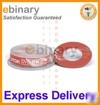 10 tdk dvd-rw 2X blank disc RECORDABLE1.4GB 30MIN 8CM