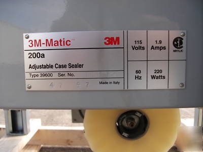 3M matic 200A adjustable box case carton sealer taper