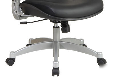 Air grid back black leather seat office executive chair