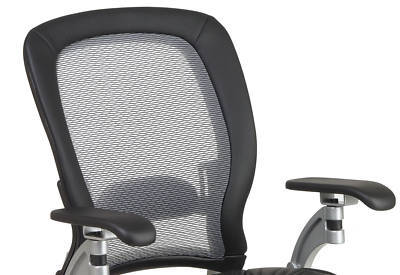 Air grid back black leather seat office executive chair