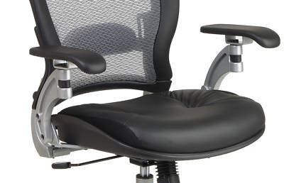 Air grid back black leather seat office executive chair