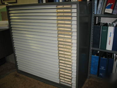 All metal multi drawer flat file blueprint cabinet