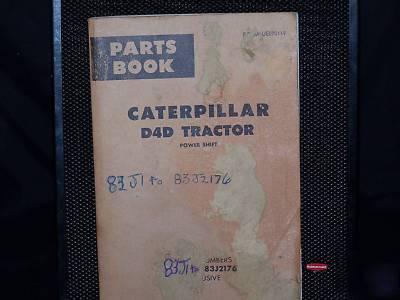 Caterpillar parts book D4D tractor 83J1 to 83J2176