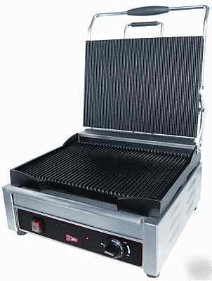 Commercial kitchen single plus panini grill