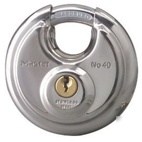 Master lock 40DPF 2-3/4-inch round padlock stainless s.