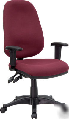 Burgandy computer task chair ergonomic fully adjustable