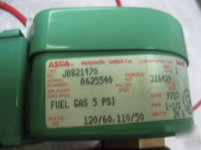 JB821470 asco gas shut off valve 1 1/2