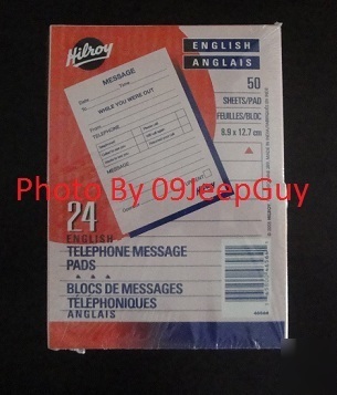 Lot of six (6) 24 x pink telephone message phone pads