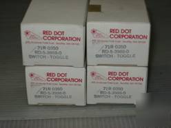 New - lot of 4 - red dot toggle switches rd-5-3988-0