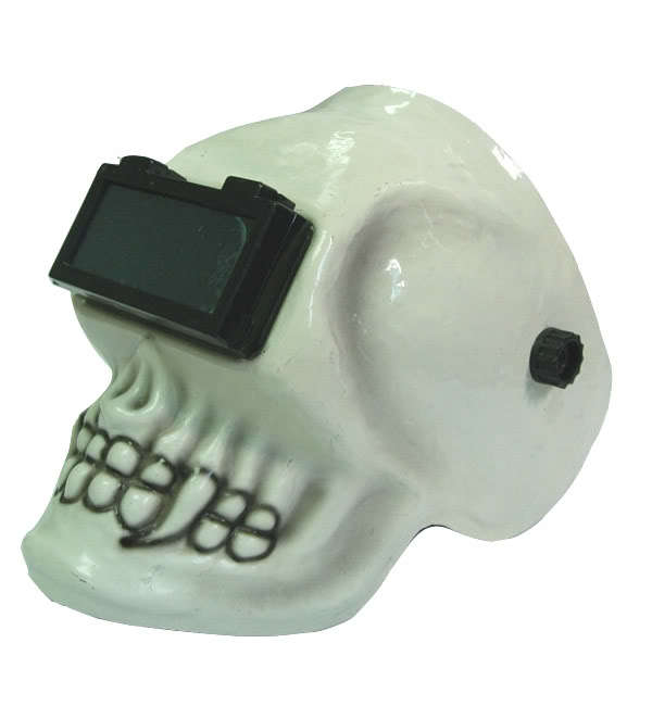 Solar auto darkening welding helmet white skull mask