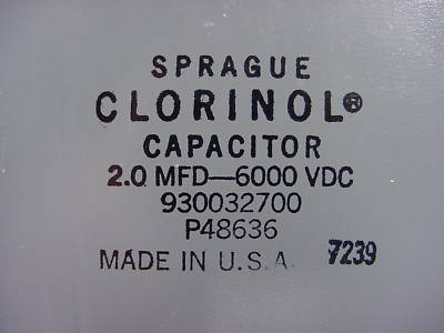 Vintage nos sprague tube amp oil capacitor 2 mfd 6000V