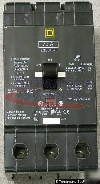 New square d EGB34070 circuit breaker, 70 amp, 