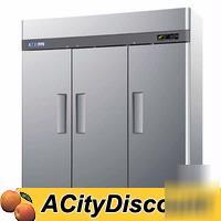 New turbo air 72 cu.ft 3 solid door commercial freezer