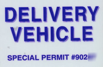 Delivery vehicle windshield static cling pass