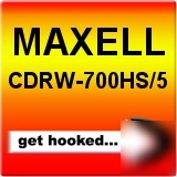 Maxell cdrw-700HS/5 700MB high speed cd rewritable 5PK