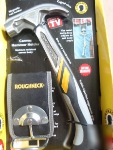 New roughneck anti-shock 16OZ claw hammer and holder - 