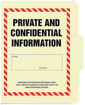 Private and confidential information file folder
