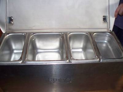 Server commercial restaurant drop in condiment bar