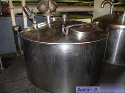 Used- lee metal products tank, 1500 gallon, stainless s