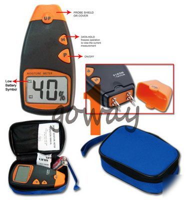  digital lcd 4 pin moisture meter wood cotton 5 - 40% 