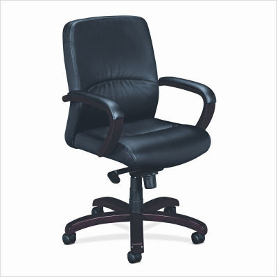 Hon VL880 managerial mid-back leather chair mahogany