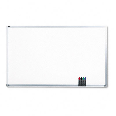Magnetic dry-erase board, porcelain white, alumn frame