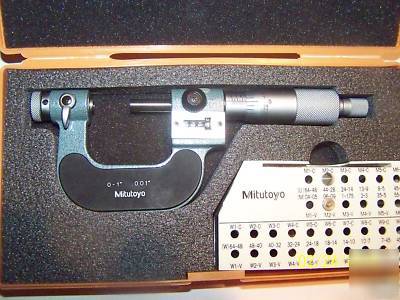 Mitutoyo 226-137 screw thread micrometer w/ anvils