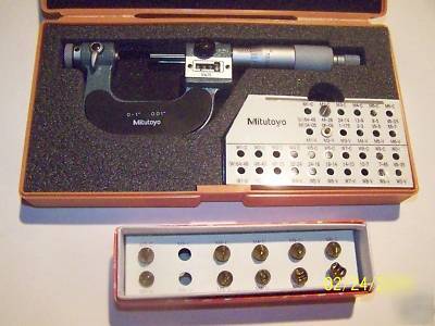 Mitutoyo 226-137 screw thread micrometer w/ anvils