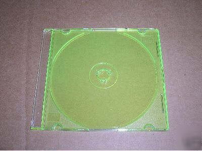 New 200 5.2MM slim cd jewel cases w/green tray PSC16GRN