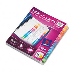 Ready index dividers,contemporary,1-15 tab,6/st,multico