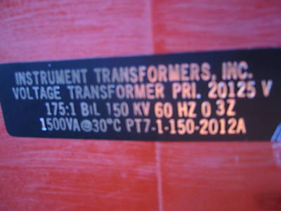 Instrument transformers inc...voltage transformer 175:1