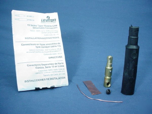 Leviton black ect 15 series male cam plug 125A 15D21-e