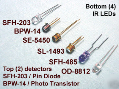(13 pc) infrared ir experimenter pak leds / detectors