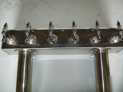 6 faucet draft beer tower w/ lines & glycol installed 