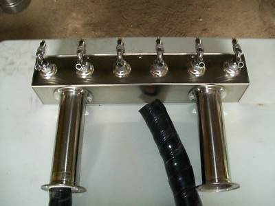 6 faucet draft beer tower w/ lines & glycol installed 