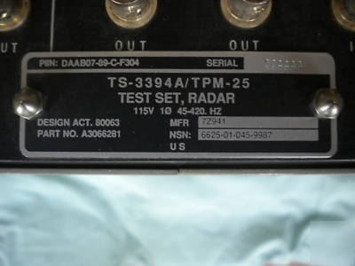 An/tpm-25A radar test set ts-3394A 