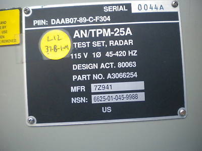 An/tpm-25A radar test set ts-3394A 