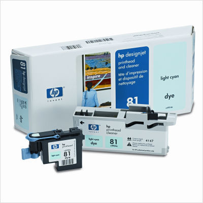 C4954A (HP81) printhead and cleaner, light cyan