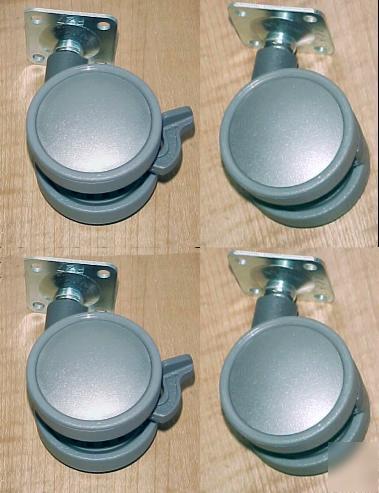 Casters 2 in 360 swivel w/ lock & bracket mount 4 lot