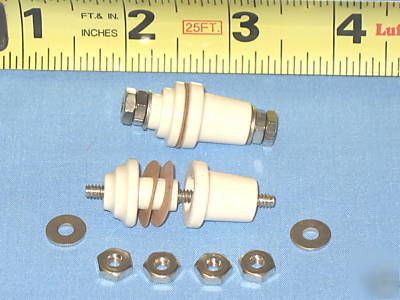 (6) feed-thru insulators ~ w/ hardware ~ feed through