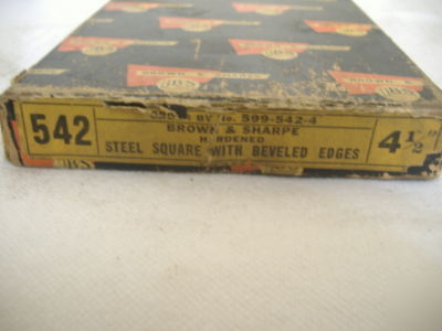 Brown & sharpe square 542 with beveled edges 4-1/2