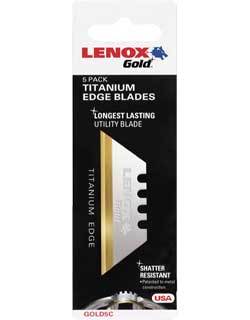 Lenox 20350-GOLD5C gold utility knife blade 5 pk